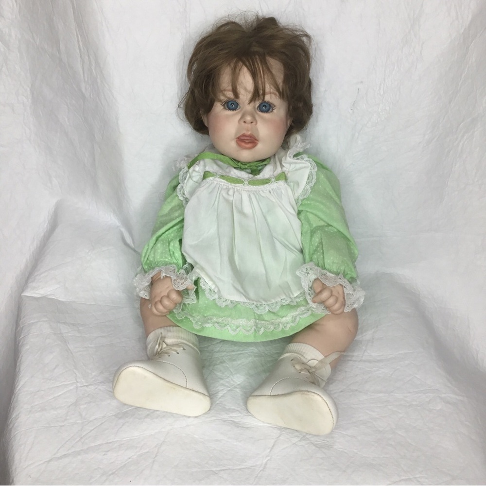 Legacy Dolls Punkin Stamped Terri DeHetre Weighted Baby Doll 20” Blue Eyes VTG